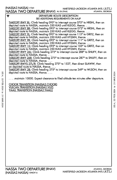 Int'l Hartsfield-Jackson d'Atlanta Atlanta, GA (KATL): NASSA TWO (RNAV) (DP)